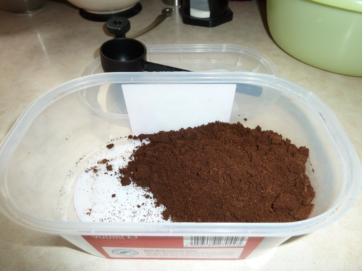 Photo of the grinded coffee