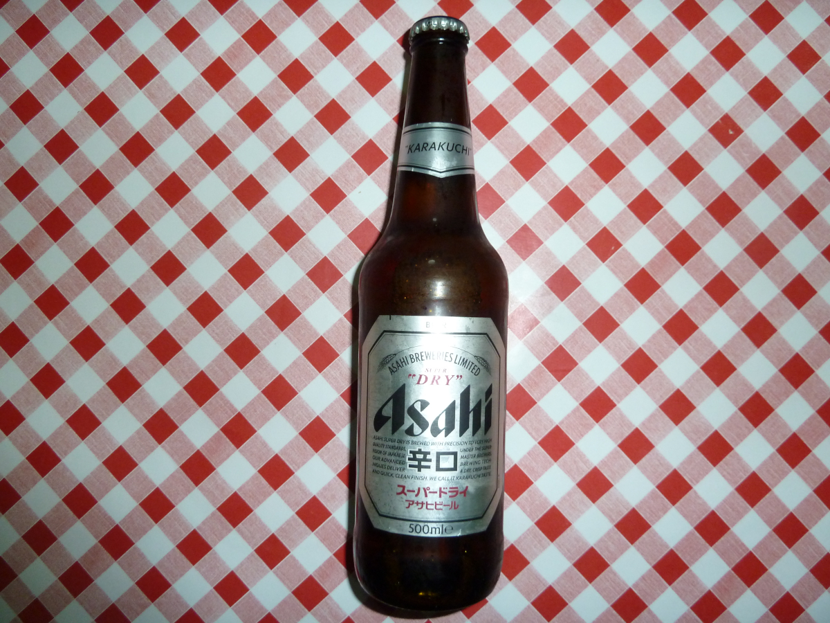 Photo of a bottle of Asahi Super Dry